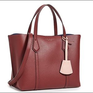 Tory Burch Perry Small Triple Compartment tote Tinto Color NWT